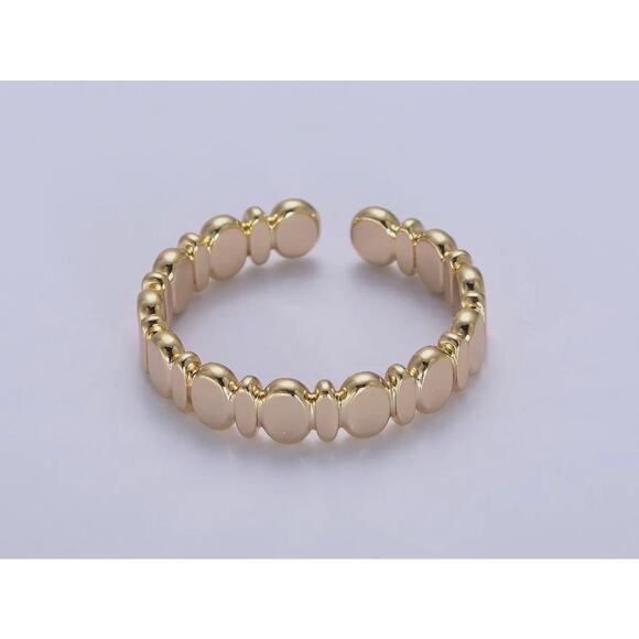 16K Gold Filled Geometric Abstract Ring - Ovals O/S - Picture 1 of 5